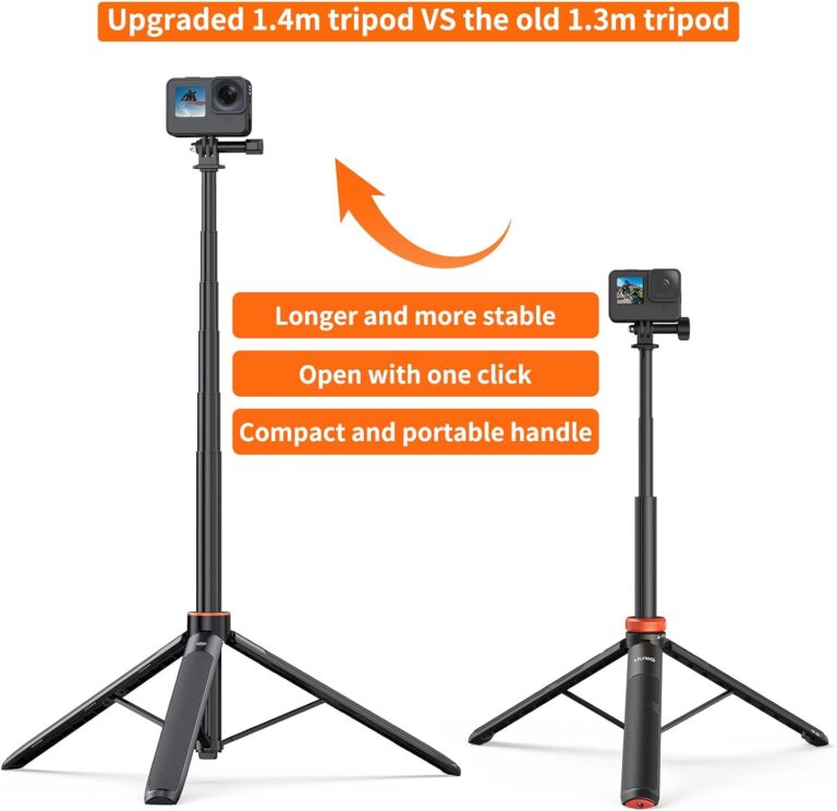 VRIG TP-21 – Selfie-Stick Télescopique 1,37 m avec Trépied Intégré